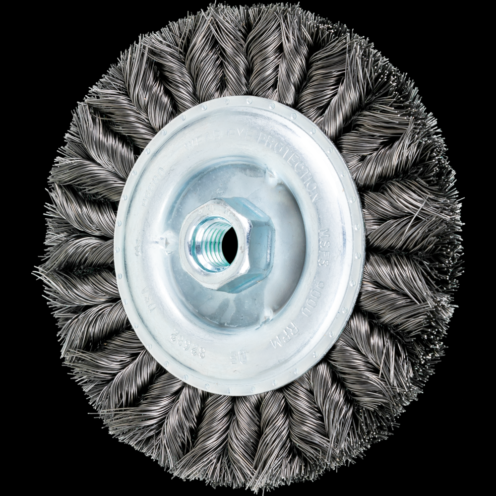 PFERD COMBITWIST® Knot Wire Wheel Brush 6&#34; Dia. .016 Carbon Steel 5/8-11&#34; Thread<span class=' ItemWarning' style='display:block;'>Item is usually in stock, but we&#39;ll be in touch if there&#39;s a problem<br /></span>