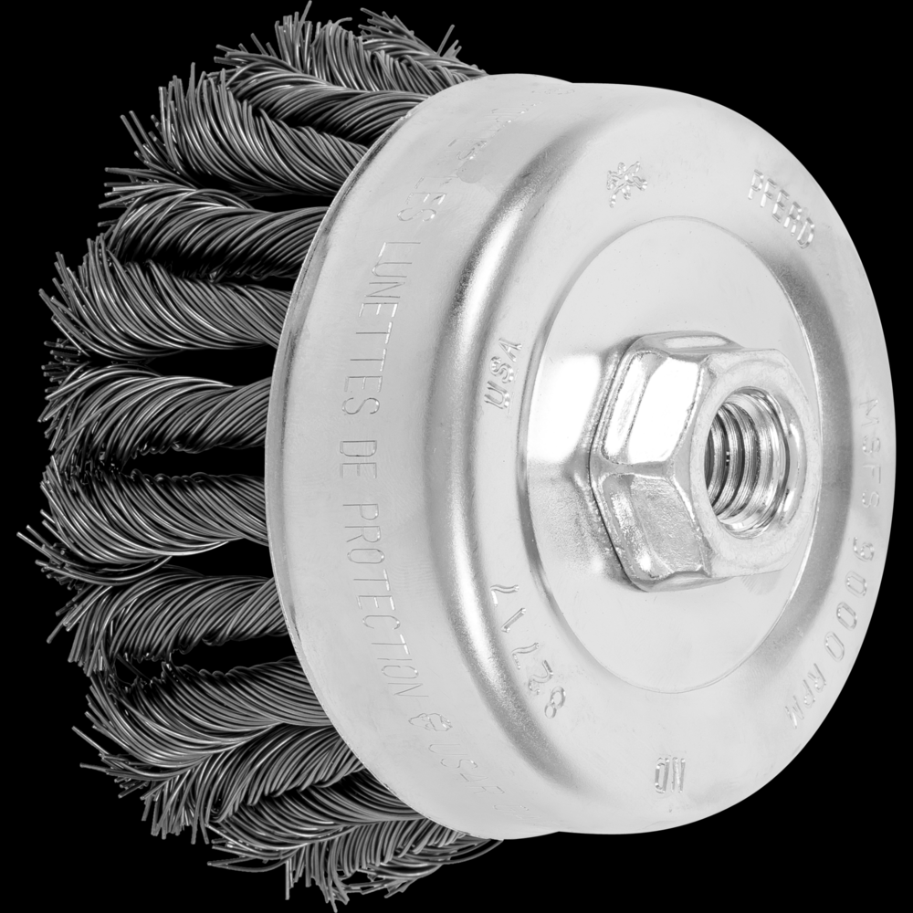 PFERD COMBITWIST® Knot Wire Cup Brush 4&#34; Dia. .023 Carbon Steel 5/8-11&#34; Thread<span class=' ItemWarning' style='display:block;'>Item is usually in stock, but we&#39;ll be in touch if there&#39;s a problem<br /></span>