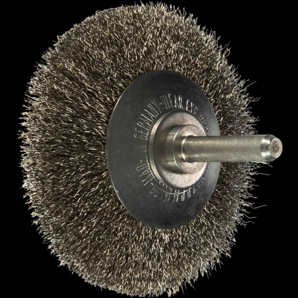 PFERD INOX-TOTAL Crimped Wire Bevel Brush 2-3/4&#34; Dia. .010 SS 1/4&#34; Shank<span class=' ItemWarning' style='display:block;'>Item is usually in stock, but we&#39;ll be in touch if there&#39;s a problem<br /></span>