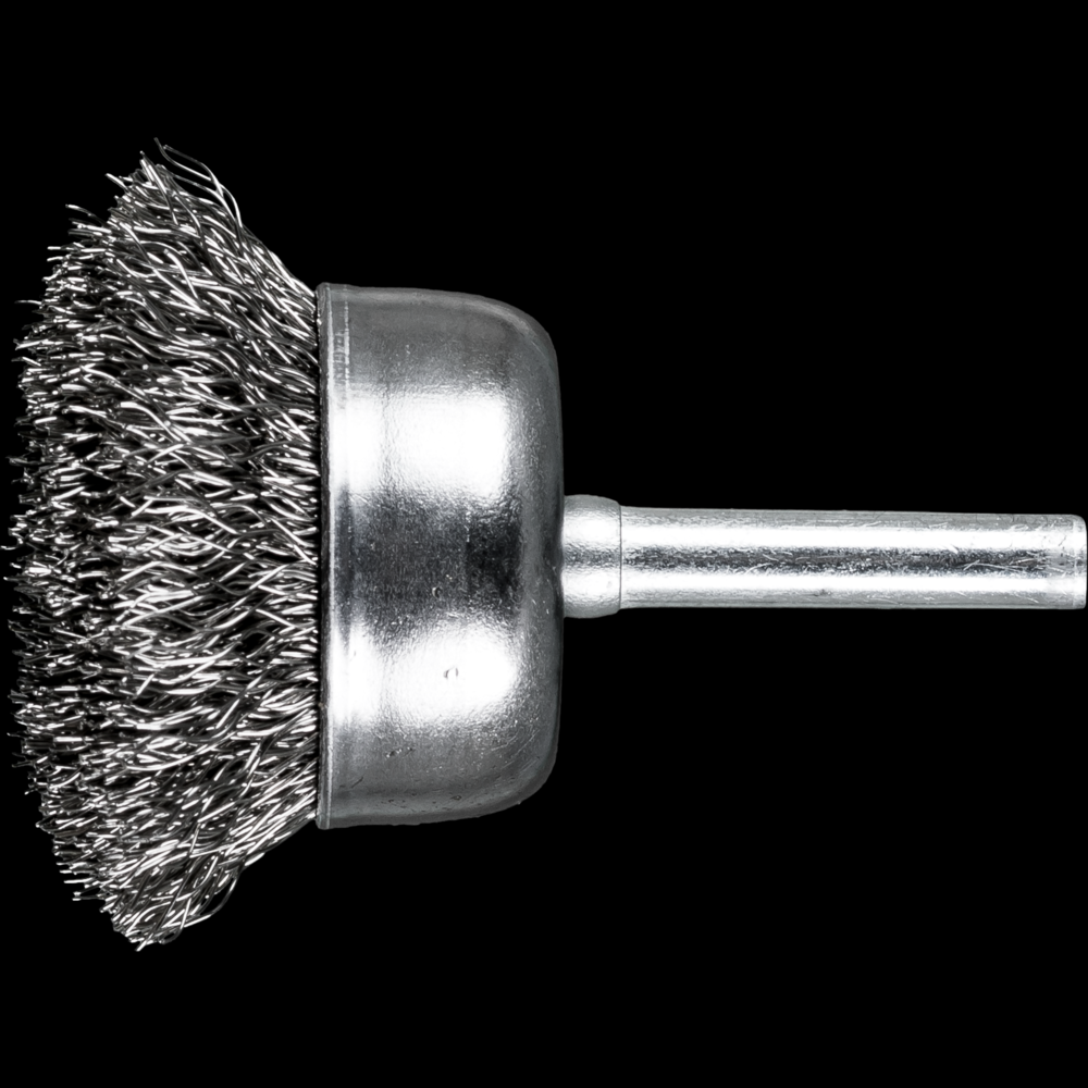 PFERD Crimped Mounted Cup Brush 1-3/4&#34; Dia. .012 Stainless Steel 1/4&#34; Shank<span class=' ItemWarning' style='display:block;'>Item is usually in stock, but we&#39;ll be in touch if there&#39;s a problem<br /></span>