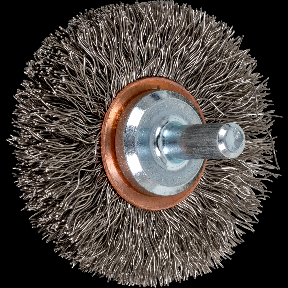 PFERD Crimped Mounted Wheel Brush 2&#34; Dia. .012 Stainless Steel 1/4&#34; Shank<span class=' ItemWarning' style='display:block;'>Item is usually in stock, but we&#39;ll be in touch if there&#39;s a problem<br /></span>