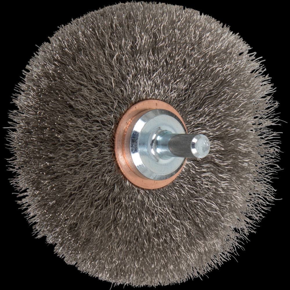 PFERD Crimped Wire Wheel Brush 3&#34; Dia. .006 Stainless Steel 1/4&#34; Shank<span class=' ItemWarning' style='display:block;'>Item is usually in stock, but we&#39;ll be in touch if there&#39;s a problem<br /></span>