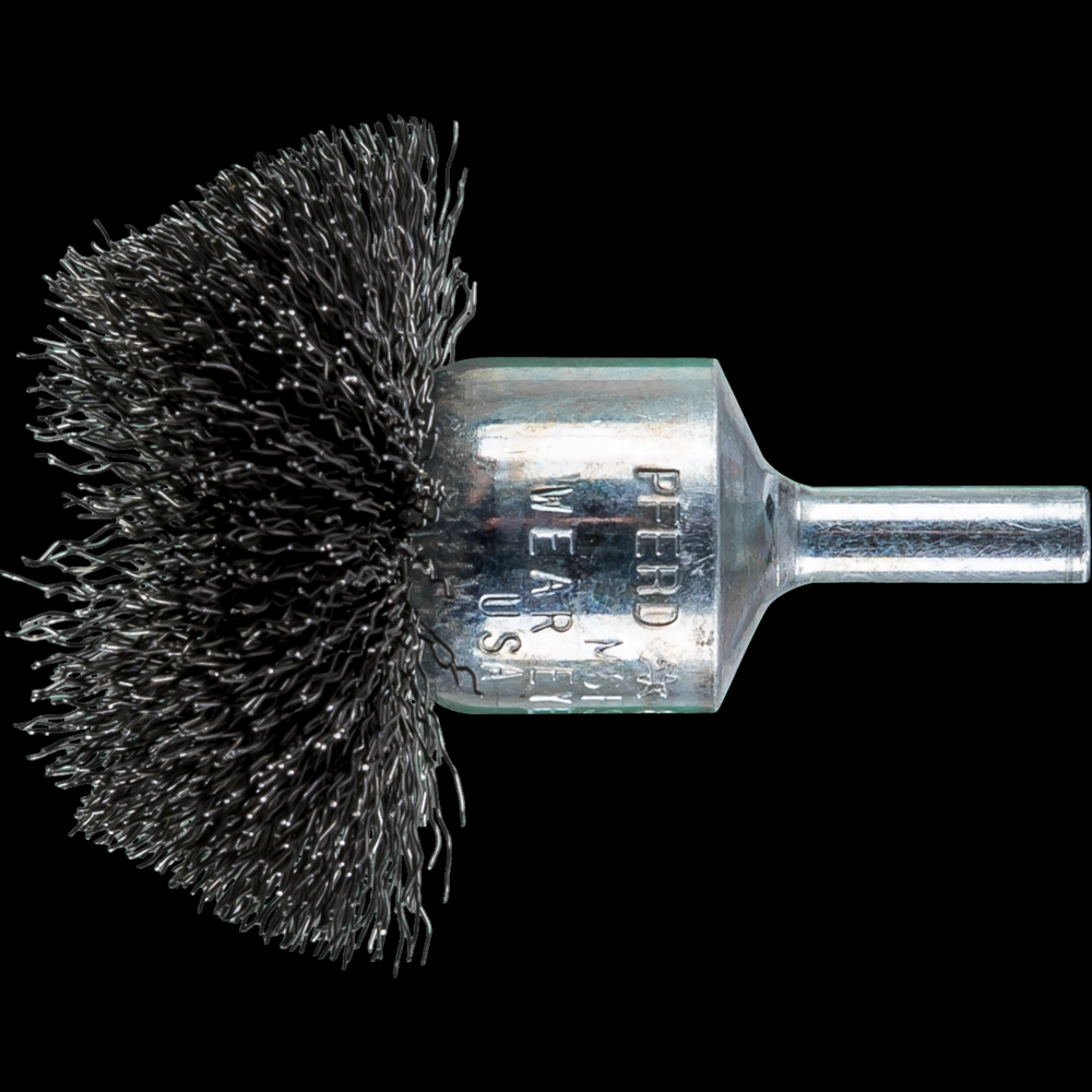 PFERD Circular Mounted End Brush 2&#34; Dia. .010 Carbon Steel 1/4&#34; Shank<span class=' ItemWarning' style='display:block;'>Item is usually in stock, but we&#39;ll be in touch if there&#39;s a problem<br /></span>