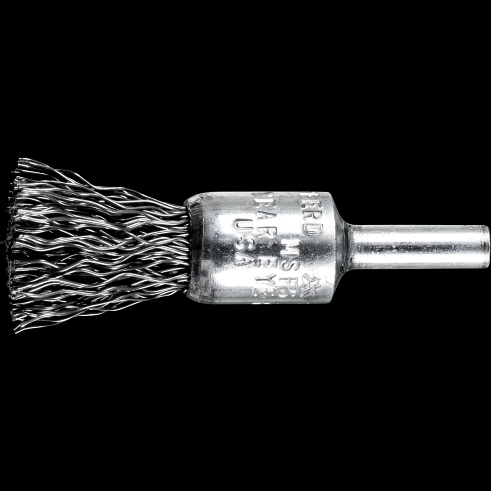 PFERD Crimped Wire End Brush 1/2&#34; Dia. .020 Carbon Steel 1/4&#34; Shank<span class=' ItemWarning' style='display:block;'>Item is usually in stock, but we&#39;ll be in touch if there&#39;s a problem<br /></span>