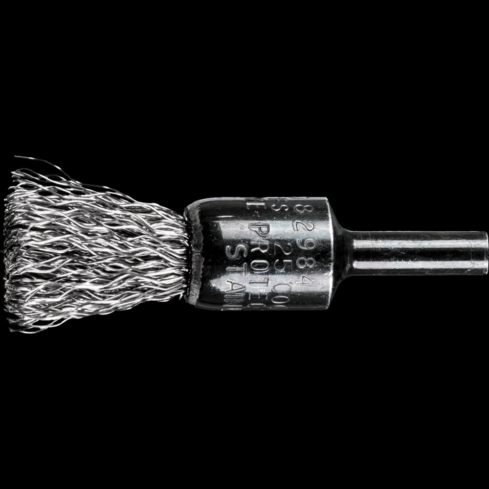 PFERD Crimped Wire End Brush 1/2&#34; Dia. .014 Stainless Steel 1/4&#34; Shank<span class=' ItemWarning' style='display:block;'>Item is usually in stock, but we&#39;ll be in touch if there&#39;s a problem<br /></span>