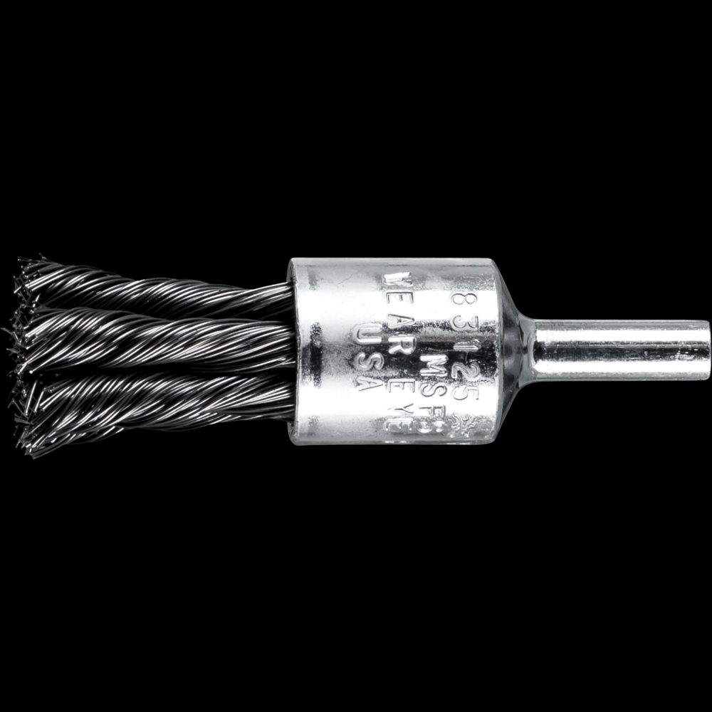 PFERD Knot Wire End Brush 1/2&#34; Dia. Straight Cup .014 Carbon Steel 1/4&#34; Shank<span class=' ItemWarning' style='display:block;'>Item is usually in stock, but we&#39;ll be in touch if there&#39;s a problem<br /></span>