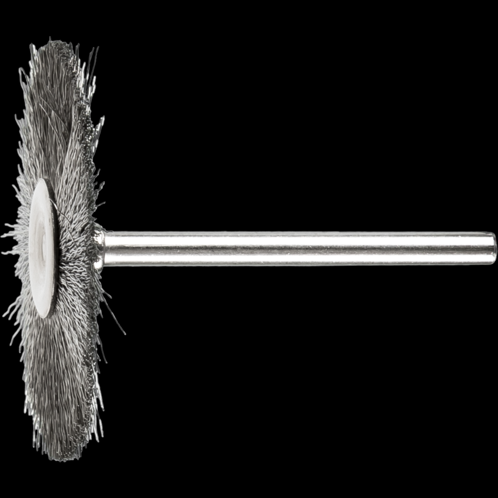 PFERD Mounted Wheel Brush 1-1/2&#34; Dia. .005 Stainless Steel 1/8&#34; Stem<span class=' ItemWarning' style='display:block;'>Item is usually in stock, but we&#39;ll be in touch if there&#39;s a problem<br /></span>