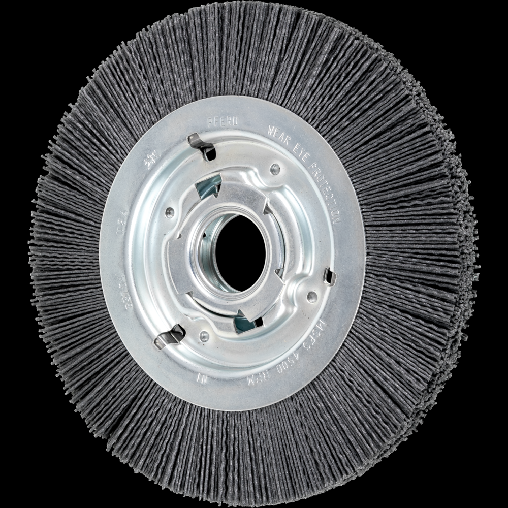 PFERD M-BRAD® Wheel Brush 8&#34; Dia Wide Face .040/120 Grit Silicon Carbide 2&#34; Arbor<span class=' ItemWarning' style='display:block;'>Item is usually in stock, but we&#39;ll be in touch if there&#39;s a problem<br /></span>