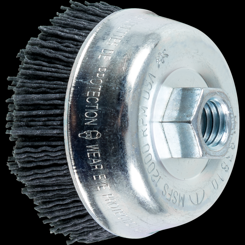 PFERD M-BRAD® Cup Brush 3-1/2&#34; Dia. .040/120 Grit Silicon Carbide 5/8-11&#34; Thread<span class=' ItemWarning' style='display:block;'>Item is usually in stock, but we&#39;ll be in touch if there&#39;s a problem<br /></span>