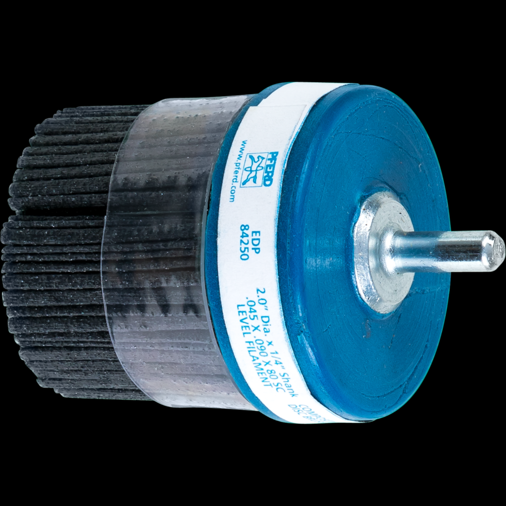 PFERD M-BRAD® Mounted Disc Brush 2&#34; Dia. .045x.090/80 Grit Silicon Carbide 1/4&#34; Shank<span class=' ItemWarning' style='display:block;'>Item is usually in stock, but we&#39;ll be in touch if there&#39;s a problem<br /></span>