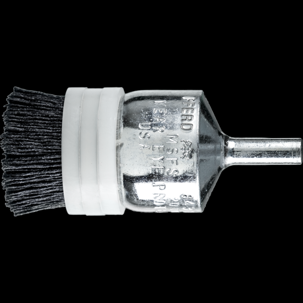 PFERD M-BRAD® End Brush - Banded 1&#34; Dia. .022/120 Grit Ceramic Oxide 1/4&#34; Shank<span class=' ItemWarning' style='display:block;'>Item is usually in stock, but we&#39;ll be in touch if there&#39;s a problem<br /></span>