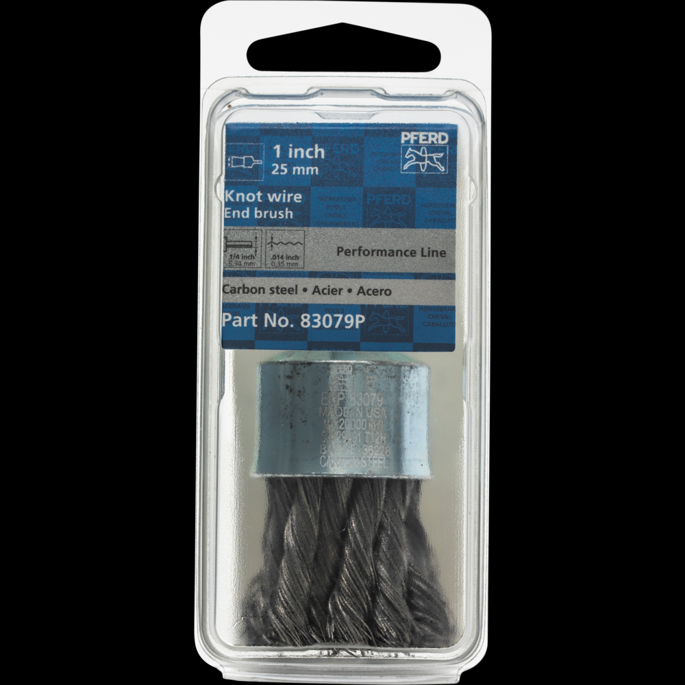 PFERD Knot Wire End Brush 1&#34; Dia. Flared Cup .014 Carbon Steel 1/4&#34; Shank Retail<span class=' ItemWarning' style='display:block;'>Item is usually in stock, but we&#39;ll be in touch if there&#39;s a problem<br /></span>