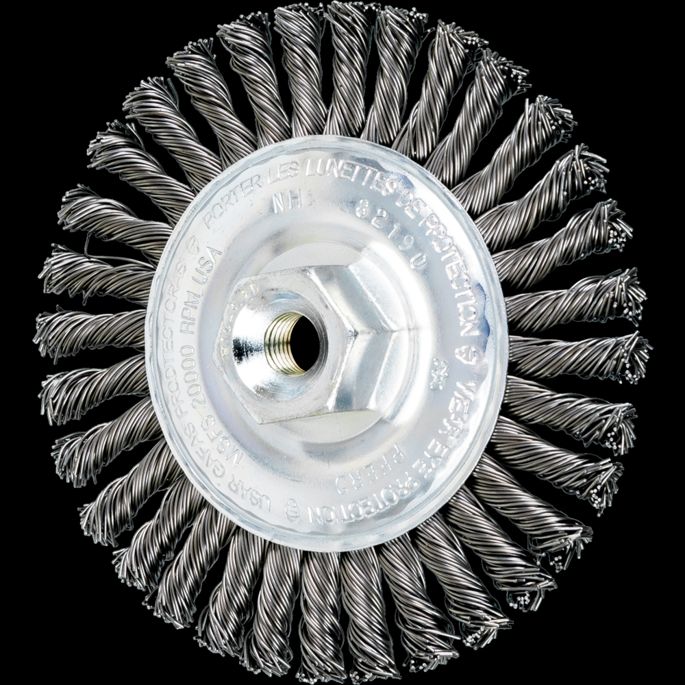 PFERD Stringer Bead Wheel Brush 4&#34; Dia .020 Carbon Steel M10x1.25 Thread .023 Retail<span class=' ItemWarning' style='display:block;'>Item is usually in stock, but we&#39;ll be in touch if there&#39;s a problem<br /></span>