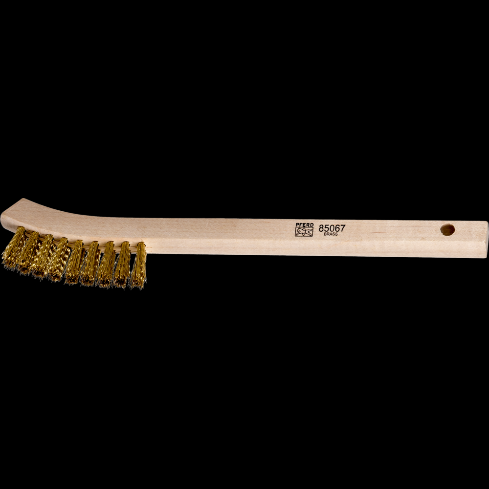 PFERD Small Cleaning Brush 2x9 Rows .008 Brass Wire Wooden Block<span class=' ItemWarning' style='display:block;'>Item is usually in stock, but we&#39;ll be in touch if there&#39;s a problem<br /></span>