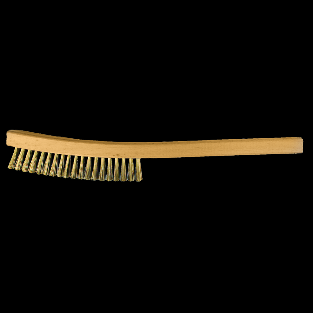 PFERD Curved Handle Platers Brush 3 Rows .005 Brass Wire<span class=' ItemWarning' style='display:block;'>Item is usually in stock, but we&#39;ll be in touch if there&#39;s a problem<br /></span>