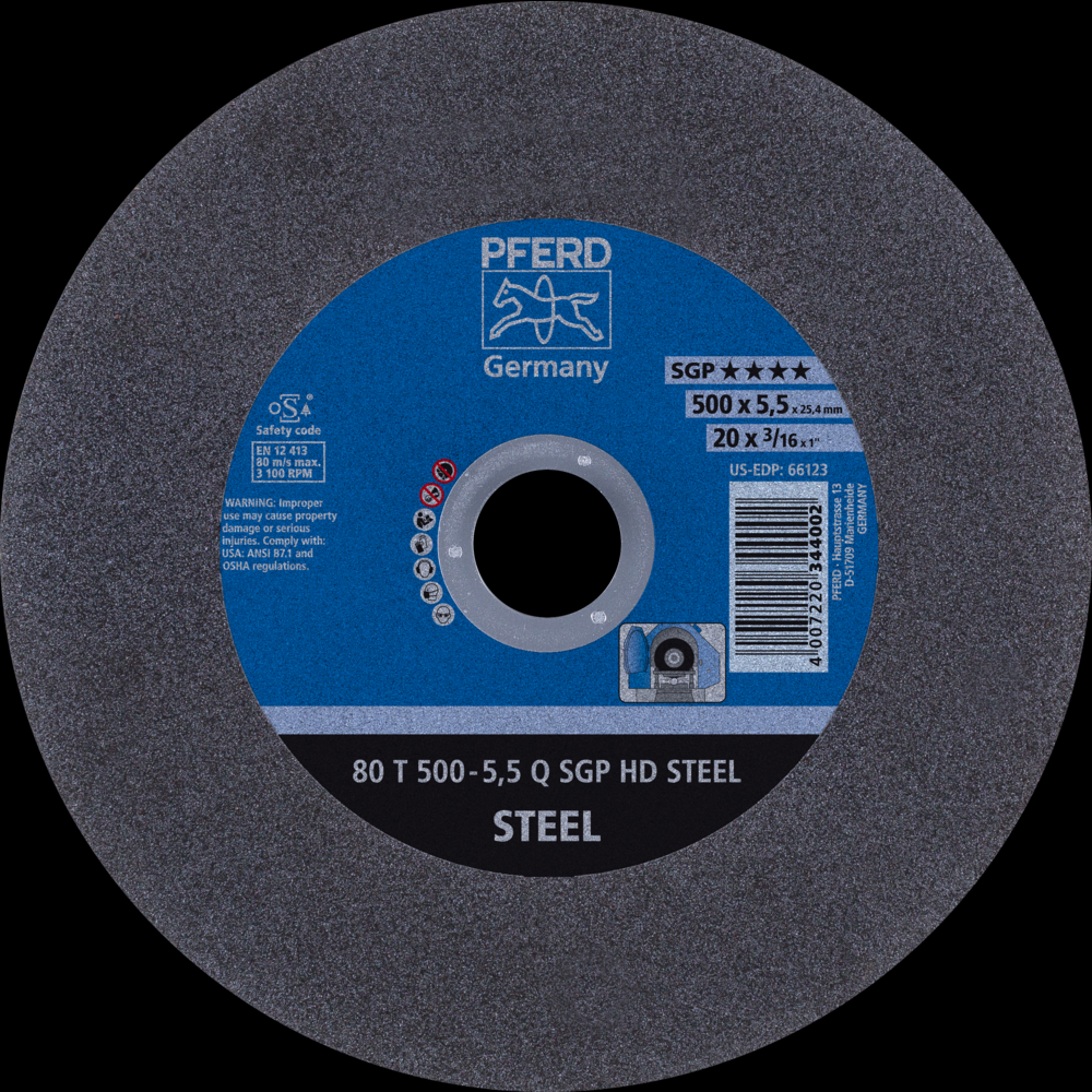 PFERD Large Diameter Cut-Off Wheel 20&#34; x 3/16 x 1, SGP HD STEEL, Q, Aluminum oxide<span class=' ItemWarning' style='display:block;'>Item is usually in stock, but we&#39;ll be in touch if there&#39;s a problem<br /></span>