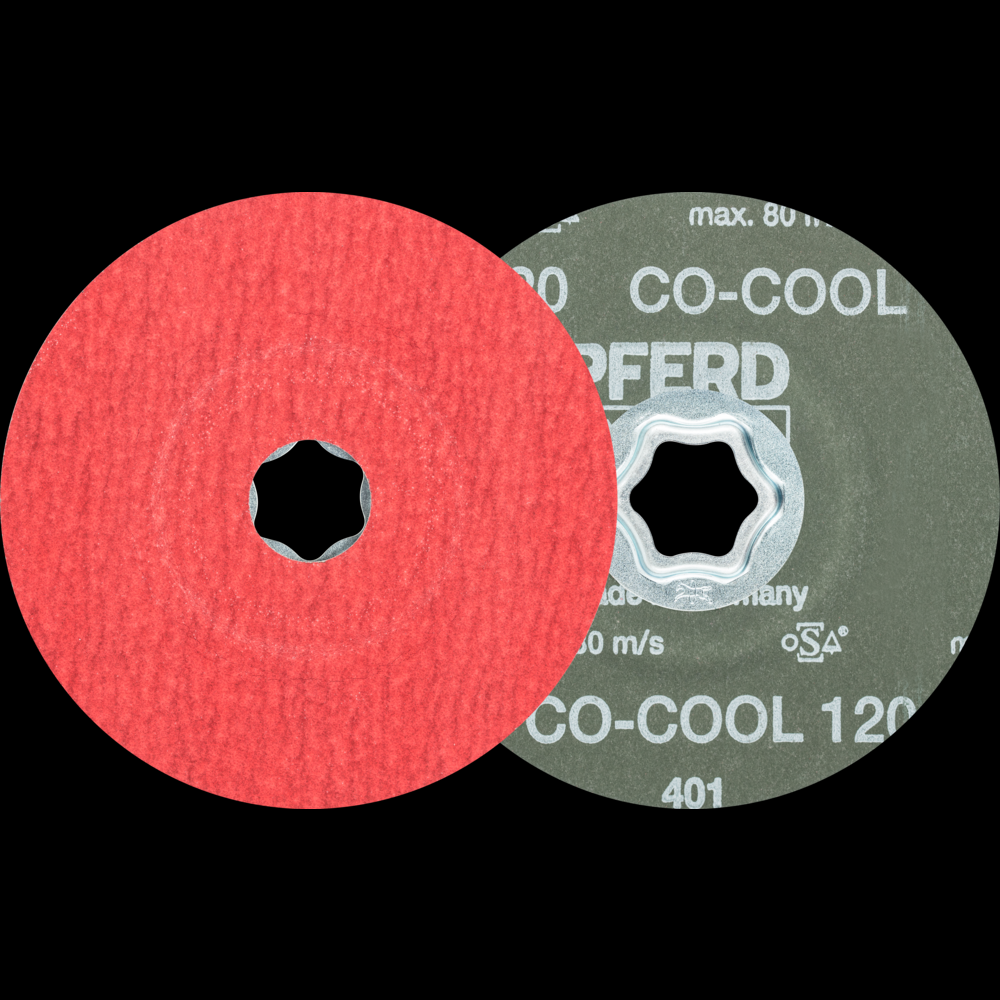 PFERD COMBICLICK® Fiber Disc, 4-1/2&#34; Dia, 120 Grit, Ceramic oxide CO-COOL<span class=' ItemWarning' style='display:block;'>Item is usually in stock, but we&#39;ll be in touch if there&#39;s a problem<br /></span>