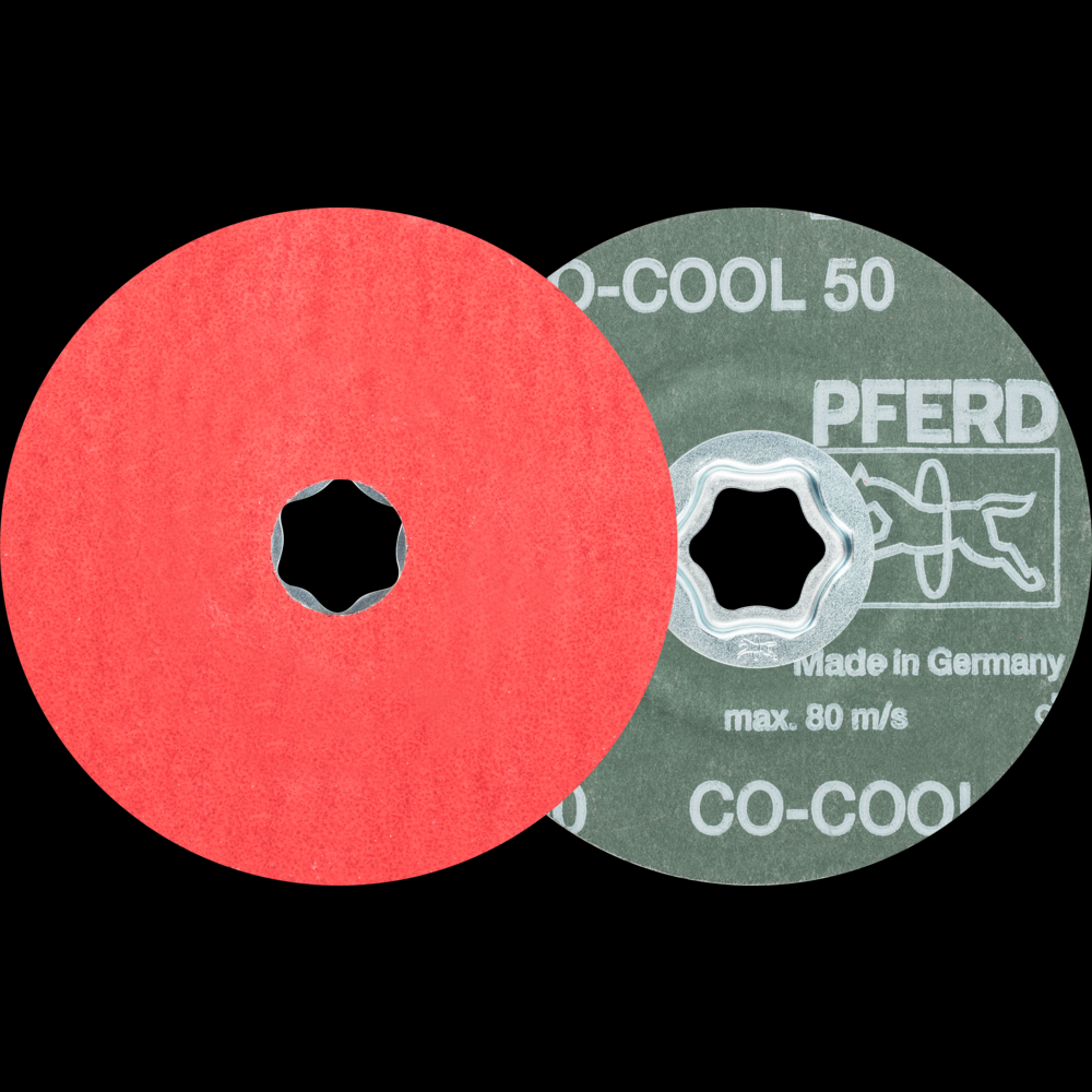 PFERD COMBICLICK® Fiber Disc, 4-1/2&#34; Dia, 50 Grit, Ceramic oxide CO-COOL<span class=' ItemWarning' style='display:block;'>Item is usually in stock, but we&#39;ll be in touch if there&#39;s a problem<br /></span>