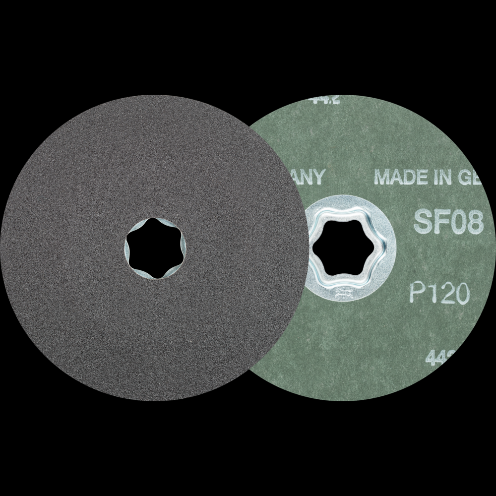 PFERD COMBICLICK® Fiber Disc, 4-1/2&#34; Dia, 120 Grit, Silicon Carbide<span class=' ItemWarning' style='display:block;'>Item is usually in stock, but we&#39;ll be in touch if there&#39;s a problem<br /></span>