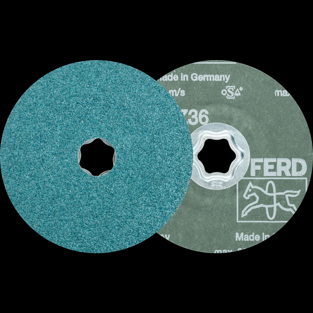 PFERD COMBICLICK® Fiber Disc, 4-1/2&#34; Dia, 36 Grit, Zirconia alumina<span class=' ItemWarning' style='display:block;'>Item is usually in stock, but we&#39;ll be in touch if there&#39;s a problem<br /></span>