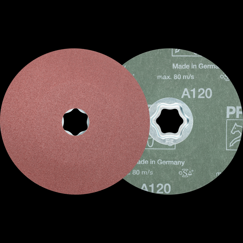 PFERD COMBICLICK® Fiber Disc, 5&#34; Dia, 120 Grit, Aluminum oxide<span class=' ItemWarning' style='display:block;'>Item is usually in stock, but we&#39;ll be in touch if there&#39;s a problem<br /></span>