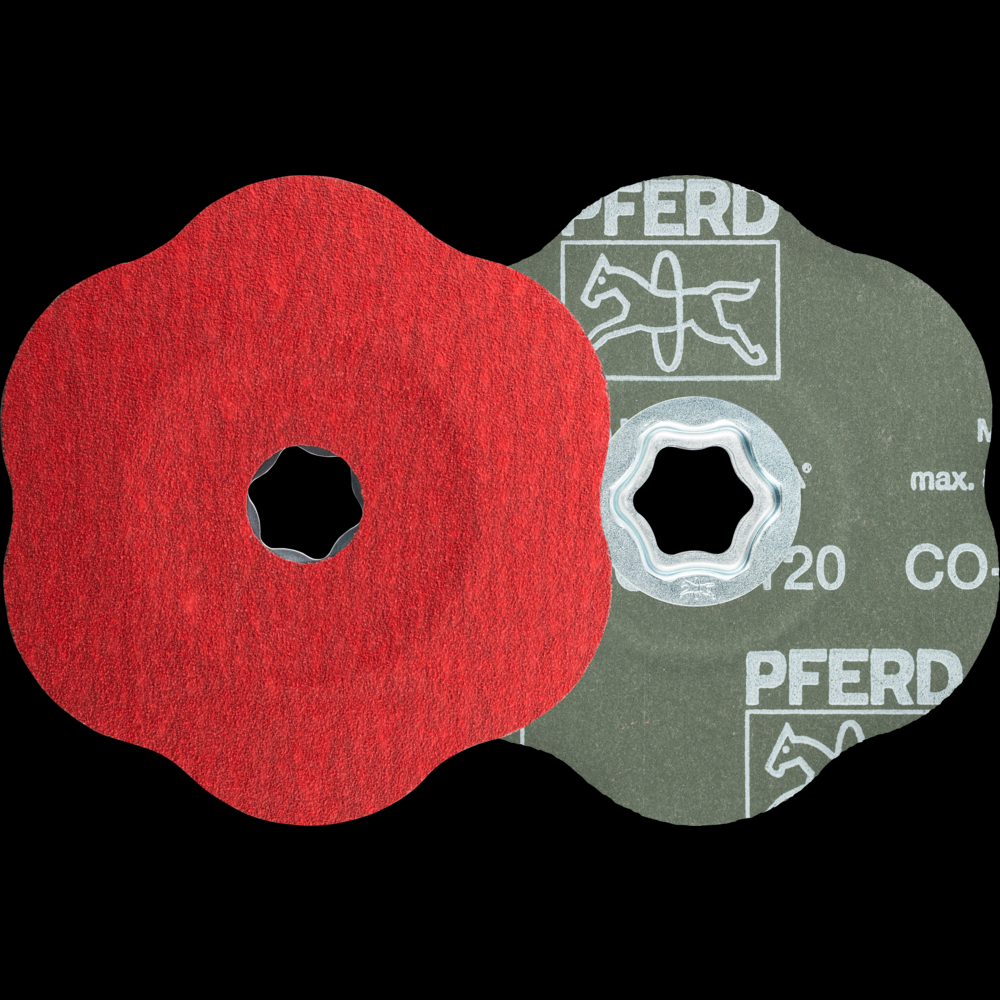 PFERD COMBICLICK® CONTOUR Fiber Disc, 5&#34; Dia, 120 Grit, Ceramic oxide CO-COOL<span class=' ItemWarning' style='display:block;'>Item is usually in stock, but we&#39;ll be in touch if there&#39;s a problem<br /></span>