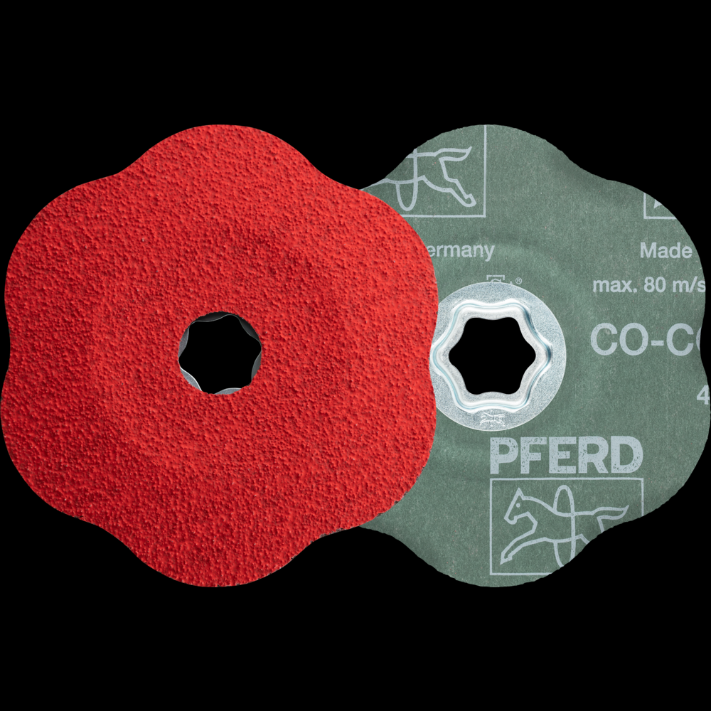 PFERD COMBICLICK® CONTOUR Fiber Disc, 5&#34; Dia, 60 Grit, Ceramic oxide CO-COOL<span class=' ItemWarning' style='display:block;'>Item is usually in stock, but we&#39;ll be in touch if there&#39;s a problem<br /></span>