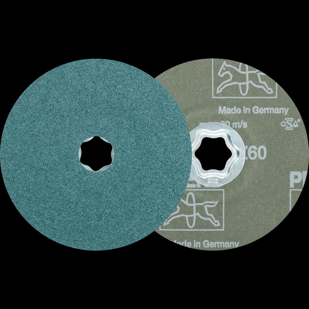 PFERD COMBICLICK® Fiber Disc, 5&#34; Dia, 60 Grit, Zirconia alumina<span class=' ItemWarning' style='display:block;'>Item is usually in stock, but we&#39;ll be in touch if there&#39;s a problem<br /></span>