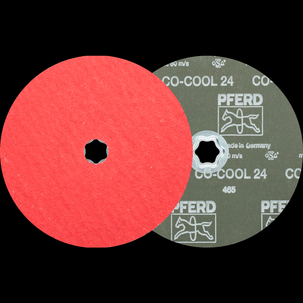 PFERD COMBICLICK® Fiber Disc, 7&#34; Dia, 24 Grit, Ceramic oxide CO-COOL<span class=' ItemWarning' style='display:block;'>Item is usually in stock, but we&#39;ll be in touch if there&#39;s a problem<br /></span>