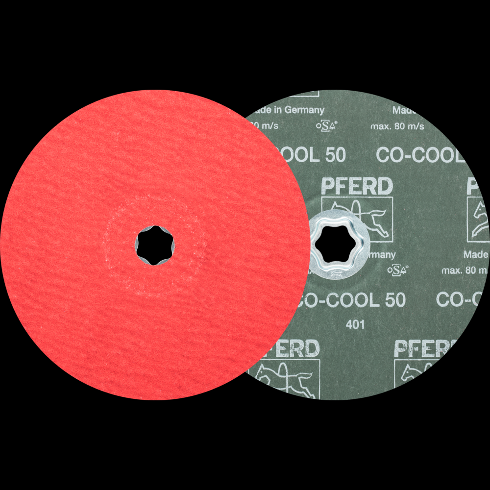 PFERD COMBICLICK® Fiber Disc, 7&#34; Dia, 50 Grit, Ceramic oxide CO-COOL<span class=' ItemWarning' style='display:block;'>Item is usually in stock, but we&#39;ll be in touch if there&#39;s a problem<br /></span>