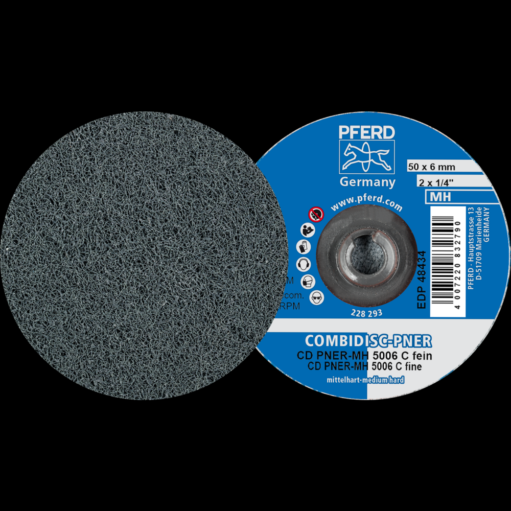 PFERD COMBIDISC® Unitized Disc, 2&#34; Dia, Type CD, Fine, Medium-Hard,6SF,Silicon carbide<span class=' ItemWarning' style='display:block;'>Item is usually in stock, but we&#39;ll be in touch if there&#39;s a problem<br /></span>