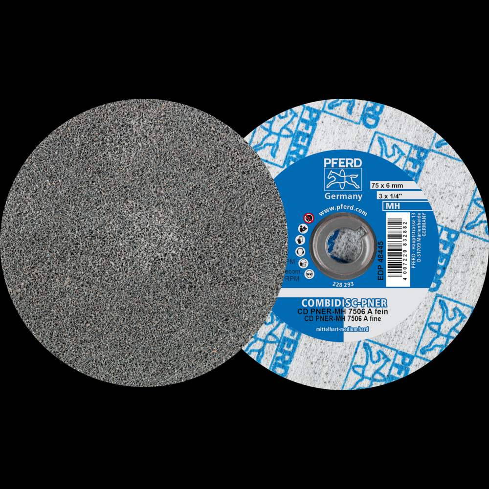 PFERD COMBIDISC® Unitized Disc, 3&#34; Dia, Type CD, Fine, Medium-Hard, 6AF,Aluminum oxide<span class=' ItemWarning' style='display:block;'>Item is usually in stock, but we&#39;ll be in touch if there&#39;s a problem<br /></span>