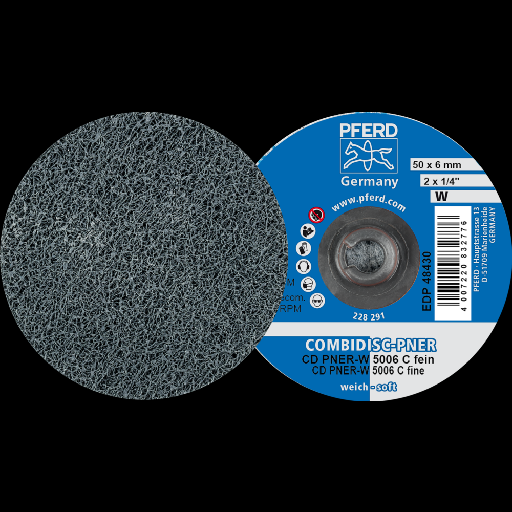 PFERD COMBIDISC® Unitized Disc, 2&#34; Dia, Type CD, Fine, Soft, 2SF, Silicon carbide<span class=' ItemWarning' style='display:block;'>Item is usually in stock, but we&#39;ll be in touch if there&#39;s a problem<br /></span>