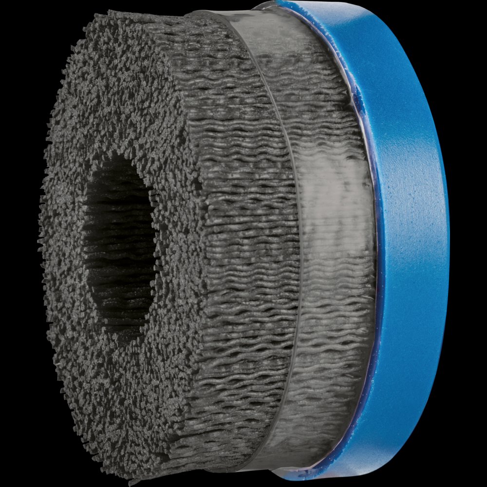 PFERD M-BRAD® Disc Brush - High Density 4&#34; Dia. .040/120 Grit Ceramic Oxide 7/8&#34; Arbor<span class=' ItemWarning' style='display:block;'>Item is usually in stock, but we&#39;ll be in touch if there&#39;s a problem<br /></span>