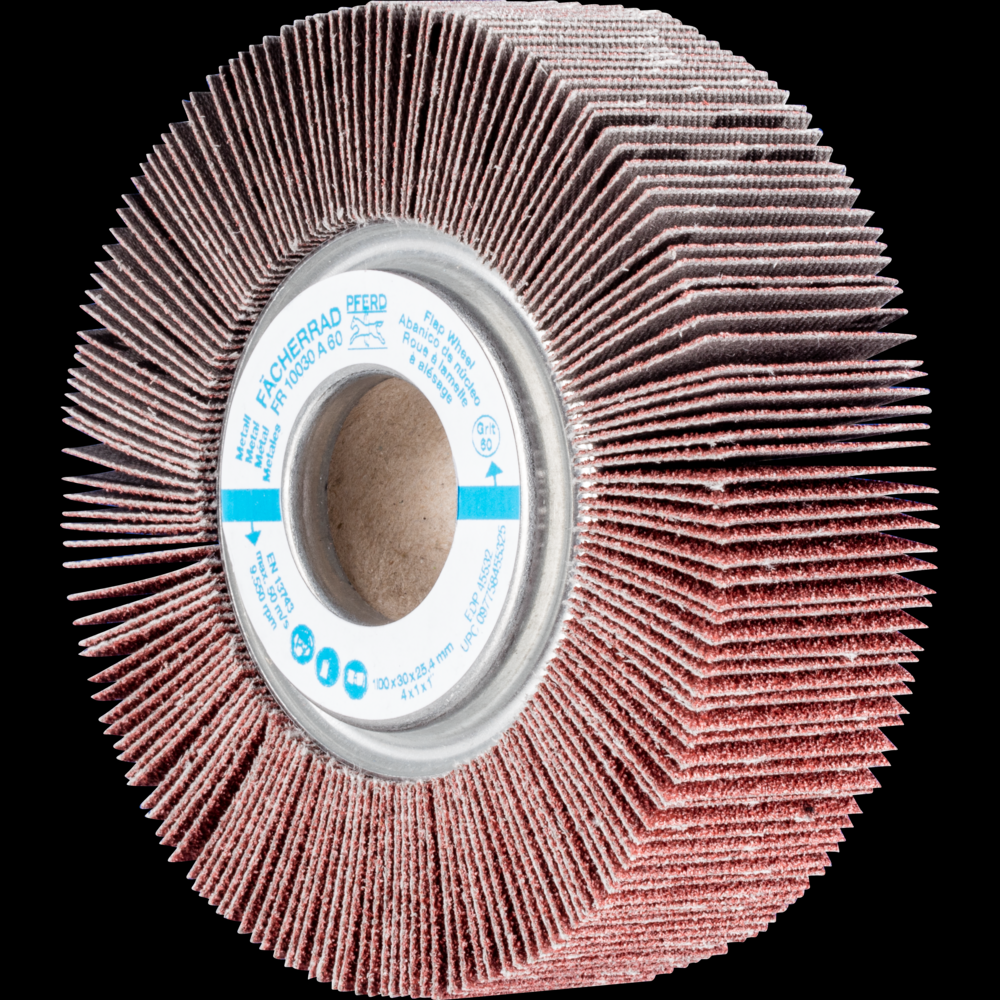 PFERD Unmounted Flap Wheel, 4&#34; x 1, 1&#34; Arbor, 60 Grit, Aluminum oxide<span class=' ItemWarning' style='display:block;'>Item is usually in stock, but we&#39;ll be in touch if there&#39;s a problem<br /></span>