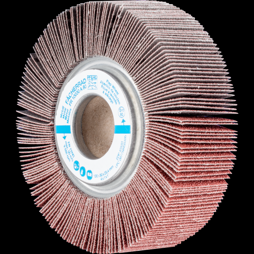 PFERD Unmounted Flap Wheel, 4&#34; x 1, 1&#34; Arbor, 80 Grit, Aluminum oxide<span class=' ItemWarning' style='display:block;'>Item is usually in stock, but we&#39;ll be in touch if there&#39;s a problem<br /></span>