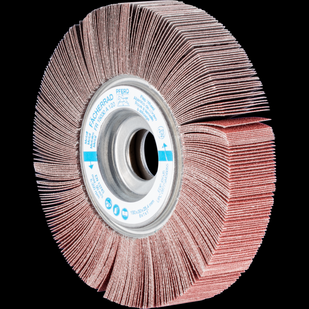 PFERD Unmounted Flap Wheel, 6&#34; x 1, 1&#34; Arbor, 120 Grit, Aluminum oxide<span class=' ItemWarning' style='display:block;'>Item is usually in stock, but we&#39;ll be in touch if there&#39;s a problem<br /></span>