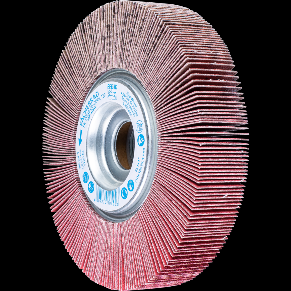 PFERD Unmounted Flap Wheel, 6&#34; x 1, 1&#34; Arbor, 120 Grit, Ceramic oxide CO-COOL<span class=' ItemWarning' style='display:block;'>Item is usually in stock, but we&#39;ll be in touch if there&#39;s a problem<br /></span>