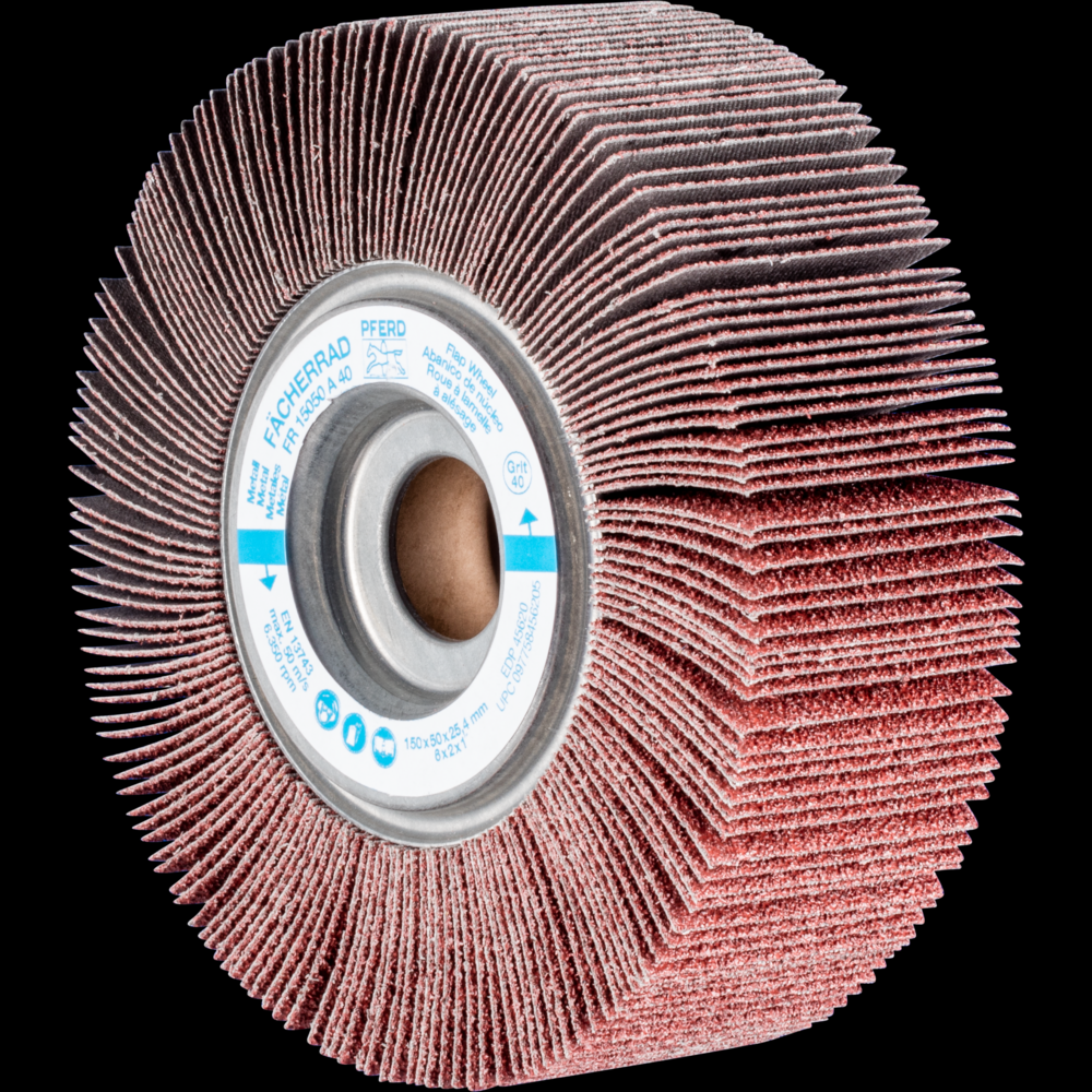 PFERD Unmounted Flap Wheel, 6&#34; x 2, 1&#34; Arbor, 40 Grit, Aluminum oxide<span class=' ItemWarning' style='display:block;'>Item is usually in stock, but we&#39;ll be in touch if there&#39;s a problem<br /></span>