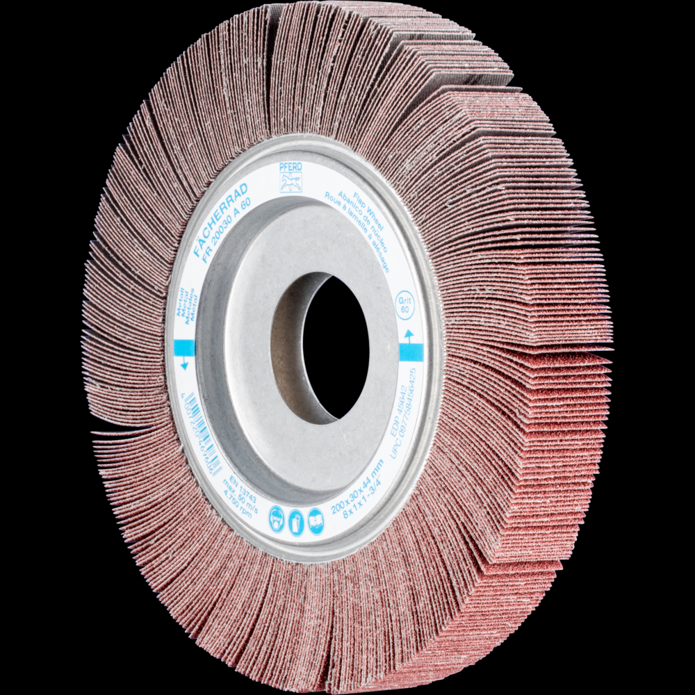 PFERD Unmounted Flap Wheel, 8&#34; x 1, 1&#34; Arbor, 60 Grit, Aluminum oxide<span class=' ItemWarning' style='display:block;'>Item is usually in stock, but we&#39;ll be in touch if there&#39;s a problem<br /></span>