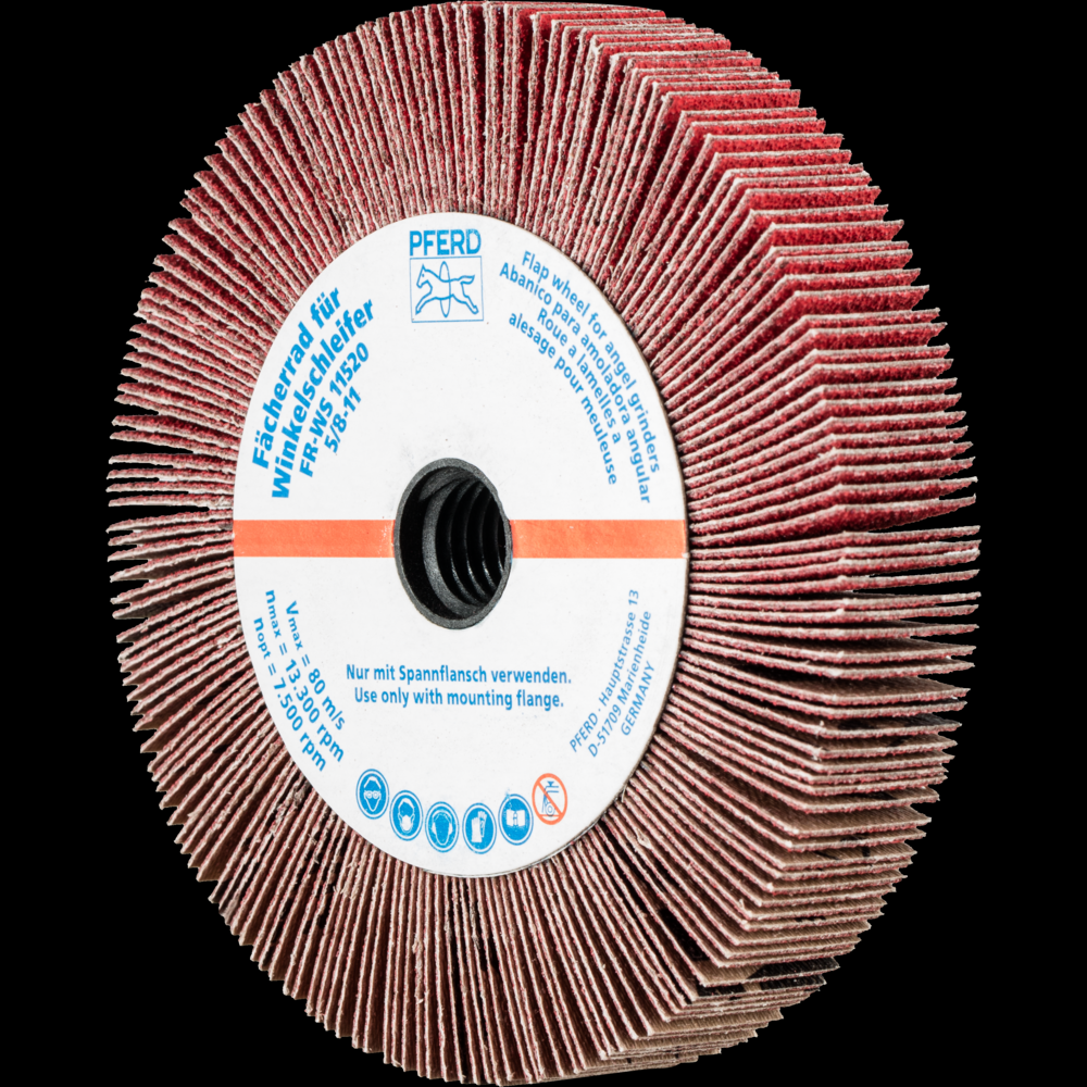 PFERD Angle Grinder Flap Wheel, 4-1/2&#34; x 5/8 x 5/8-11, 80 Grit, Ceramic oxide CO-COOL<span class=' ItemWarning' style='display:block;'>Item is usually in stock, but we&#39;ll be in touch if there&#39;s a problem<br /></span>