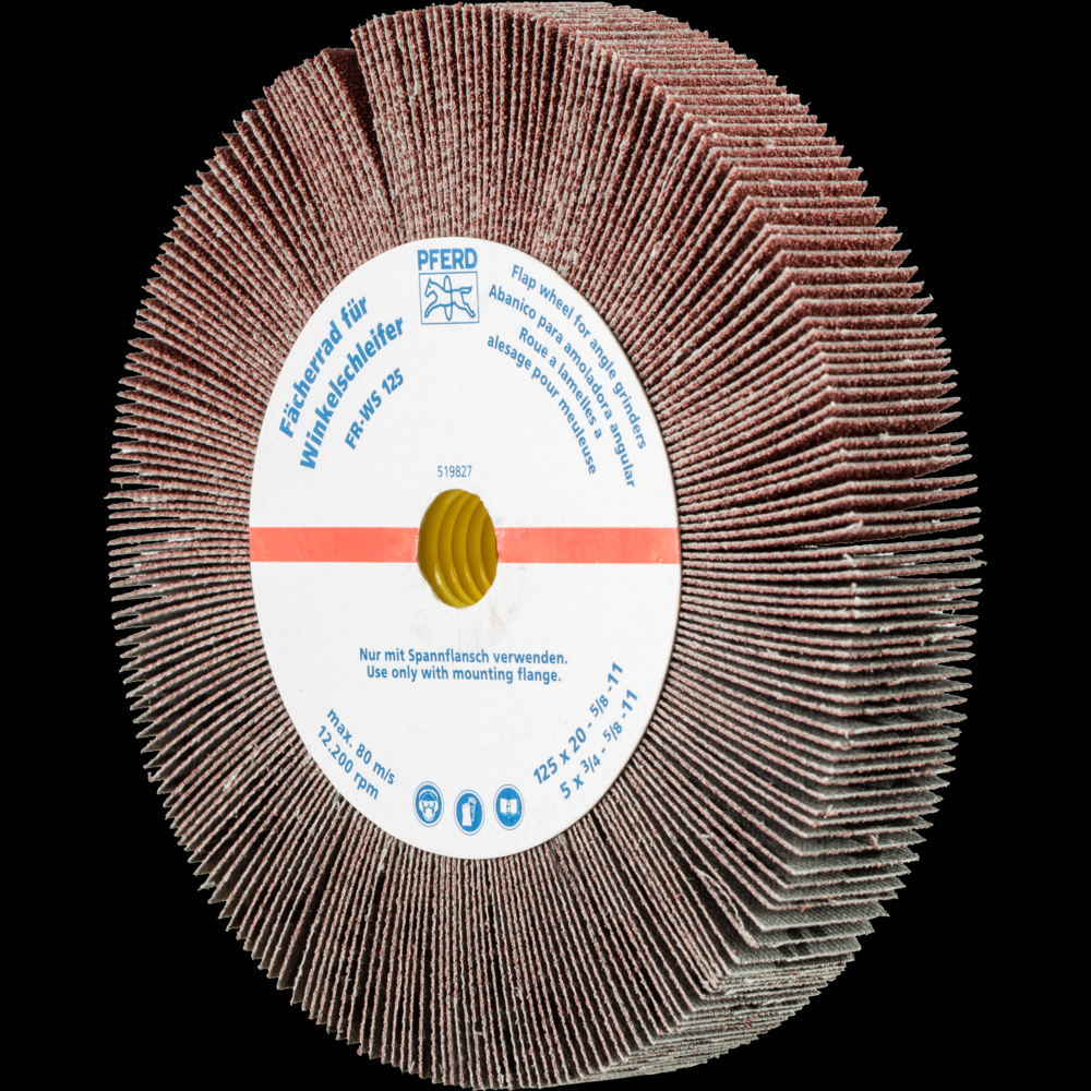 PFERD Angle Grinder Flap Wheel, 5&#34; x 3/4 x 5/8-11, 80 Grit, Aluminum oxide<span class=' ItemWarning' style='display:block;'>Item is usually in stock, but we&#39;ll be in touch if there&#39;s a problem<br /></span>