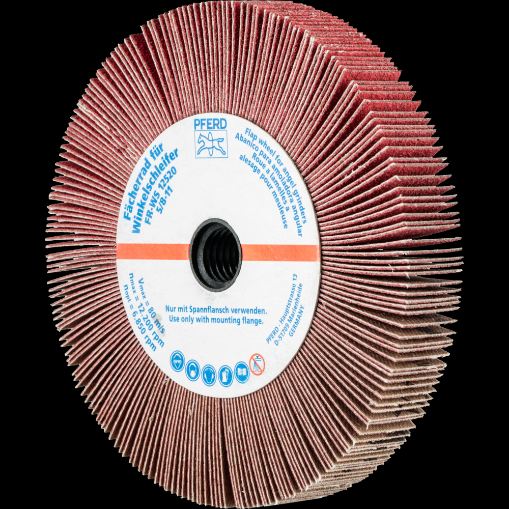 PFERD Angle Grinder Flap Wheel, 5&#34; x 5/8 x 5/8-11, 120 Grit, Ceramic oxide CO-COOL<span class=' ItemWarning' style='display:block;'>Item is usually in stock, but we&#39;ll be in touch if there&#39;s a problem<br /></span>