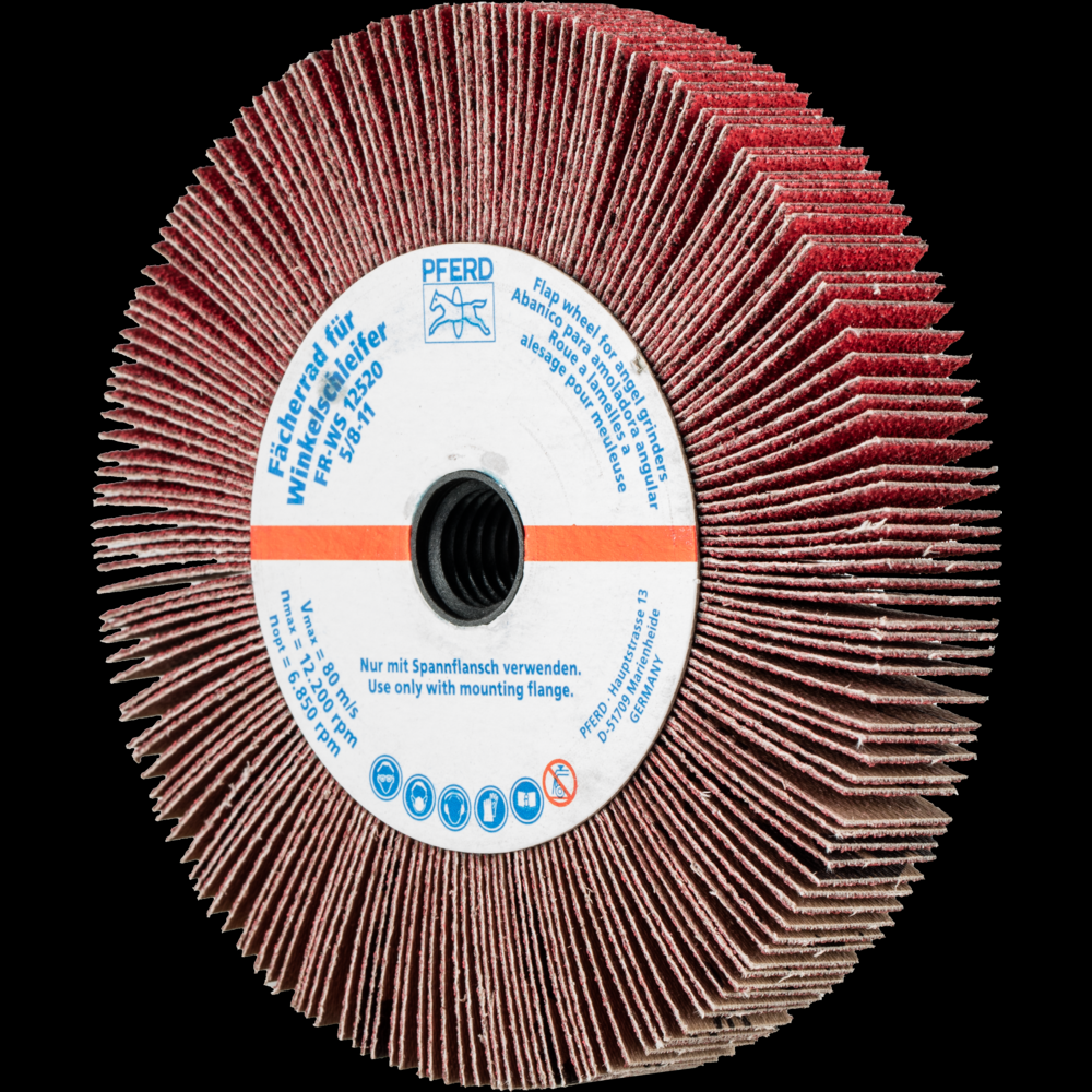 PFERD Angle Grinder Flap Wheel, 5&#34; x 5/8 x 5/8-11, 80 Grit, Ceramic oxide CO-COOL<span class=' ItemWarning' style='display:block;'>Item is usually in stock, but we&#39;ll be in touch if there&#39;s a problem<br /></span>