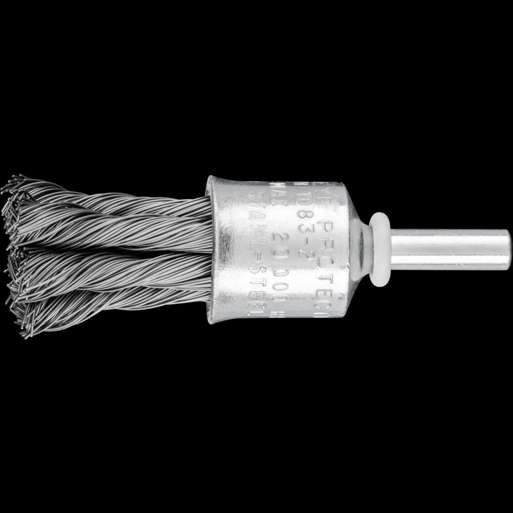 PFERD Knot Wire End Brush 1/2&#34; Dia. Flared Cup .014 Carbon Steel 1/4&#34; Shank<span class=' ItemWarning' style='display:block;'>Item is usually in stock, but we&#39;ll be in touch if there&#39;s a problem<br /></span>