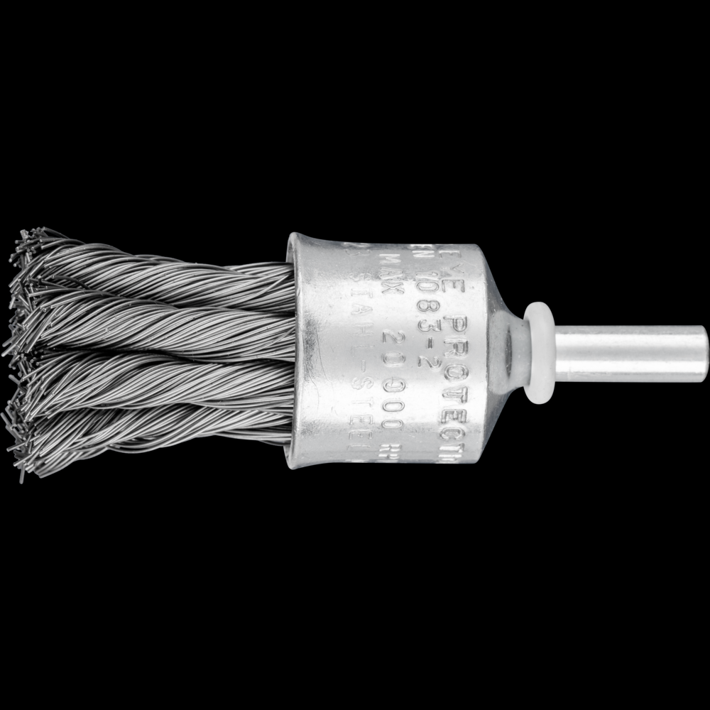 PFERD Knot Wire End Brush 3/4&#34; Dia. Flared Cup .014 Carbon Steel 1/4&#34; Shank<span class=' ItemWarning' style='display:block;'>Item is usually in stock, but we&#39;ll be in touch if there&#39;s a problem<br /></span>