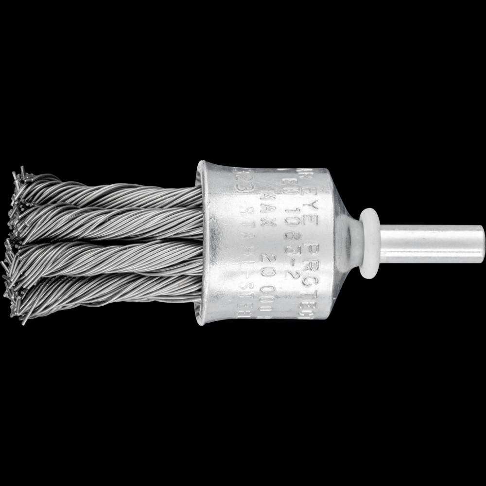 PFERD Knot Wire End Brush 3/4&#34; Dia. Flared Cup .020 Carbon Steel 1/4&#34; Shank<span class=' ItemWarning' style='display:block;'>Item is usually in stock, but we&#39;ll be in touch if there&#39;s a problem<br /></span>