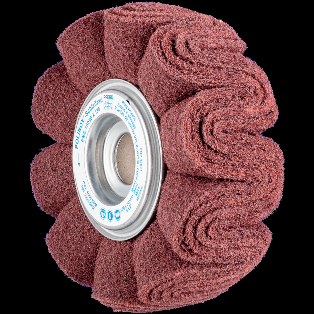 PFERD POLINOX® Unmounted Flap Wheel, 6&#34; x 2, 1&#34; AH, Corrugated,180 Grit,Aluminum oxide<span class=' ItemWarning' style='display:block;'>Item is usually in stock, but we&#39;ll be in touch if there&#39;s a problem<br /></span>