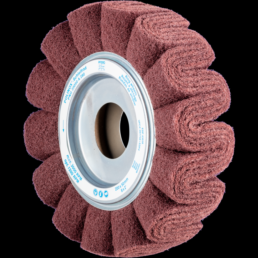 PFERD POLINOX® Unmounted Flap Wheel, 6&#34; x 2, 1&#34; AH, Corrugated,280 Grit,Aluminum oxide<span class=' ItemWarning' style='display:block;'>Item is usually in stock, but we&#39;ll be in touch if there&#39;s a problem<br /></span>