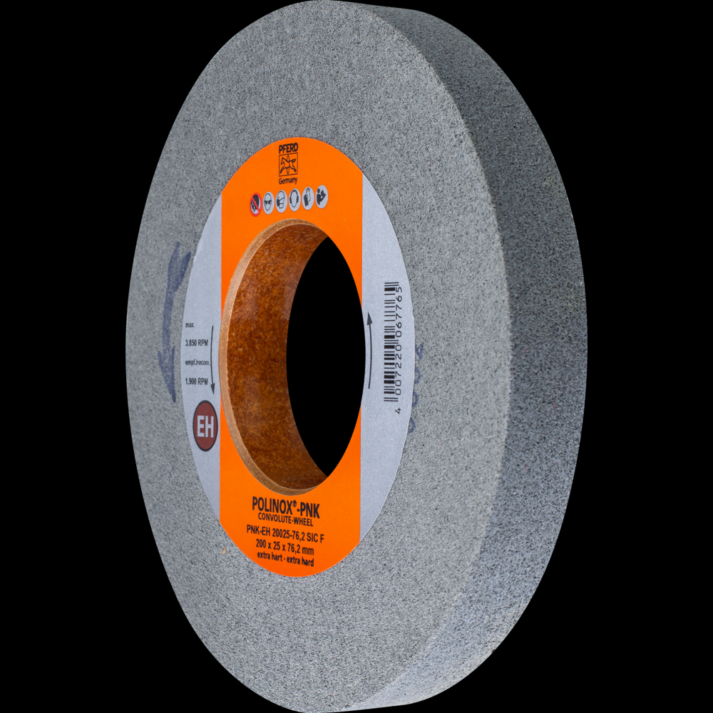 PFERD POLINOX® Convolute Wheel, 8&#34; x 1 x 3, Fine, Extra-Hard, 10SF, Silicon carbide<span class=' ItemWarning' style='display:block;'>Item is usually in stock, but we&#39;ll be in touch if there&#39;s a problem<br /></span>